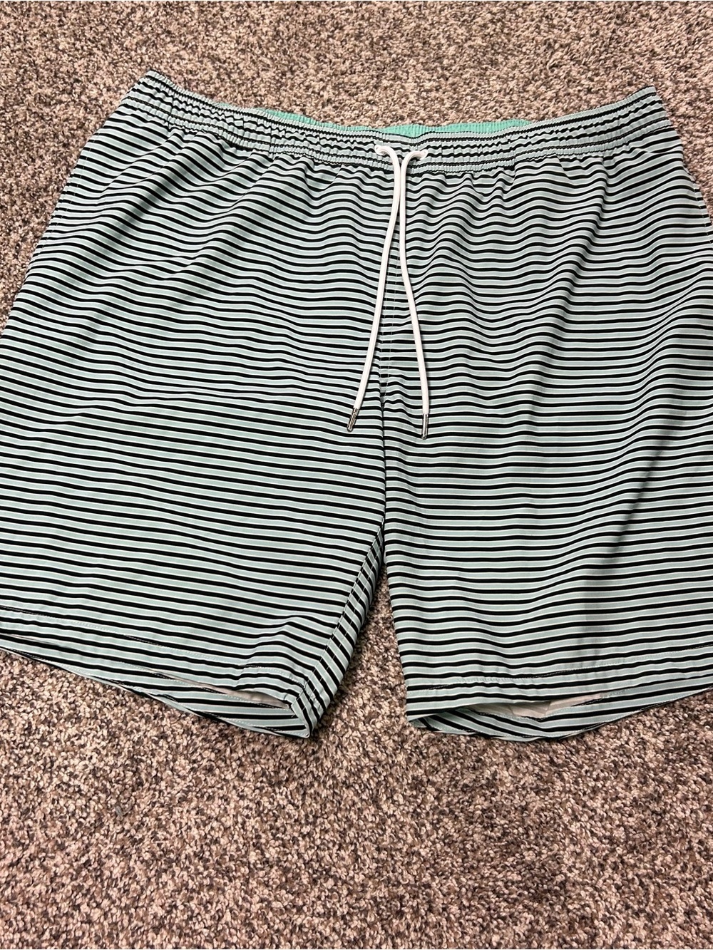 Bonobos Blue White Striped Mesh Lined Swim Trunks Men's Size XL